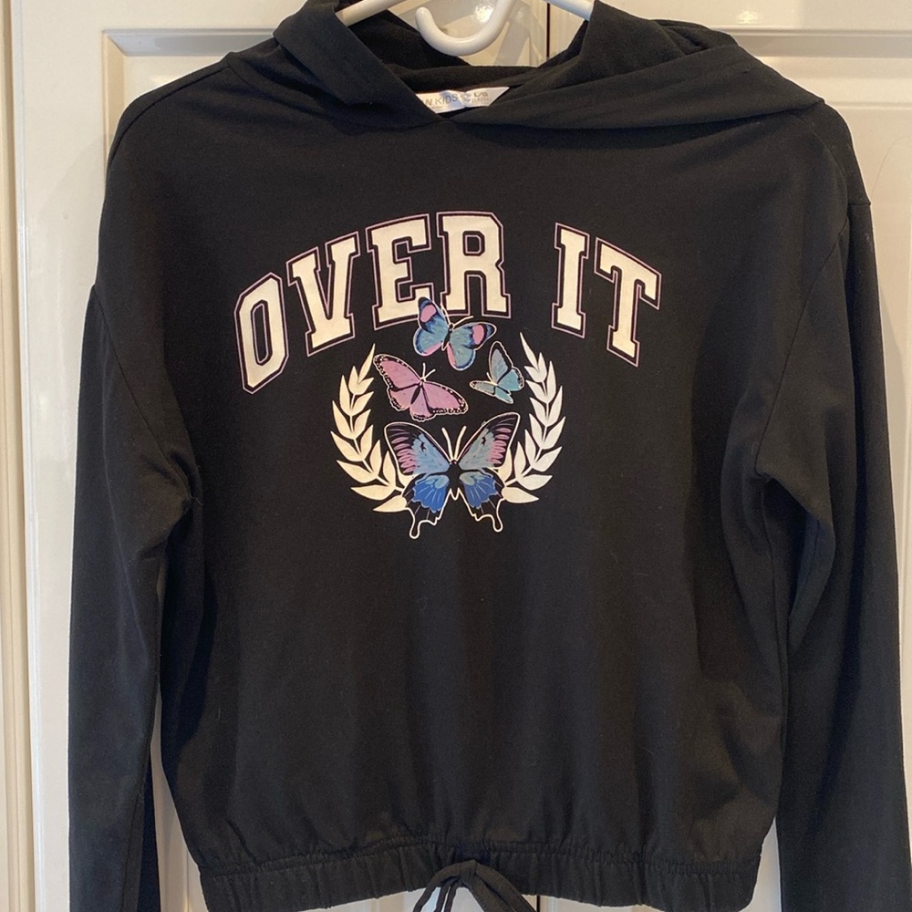 Urban Kids Hoodie, elastic waist with tie, Over It